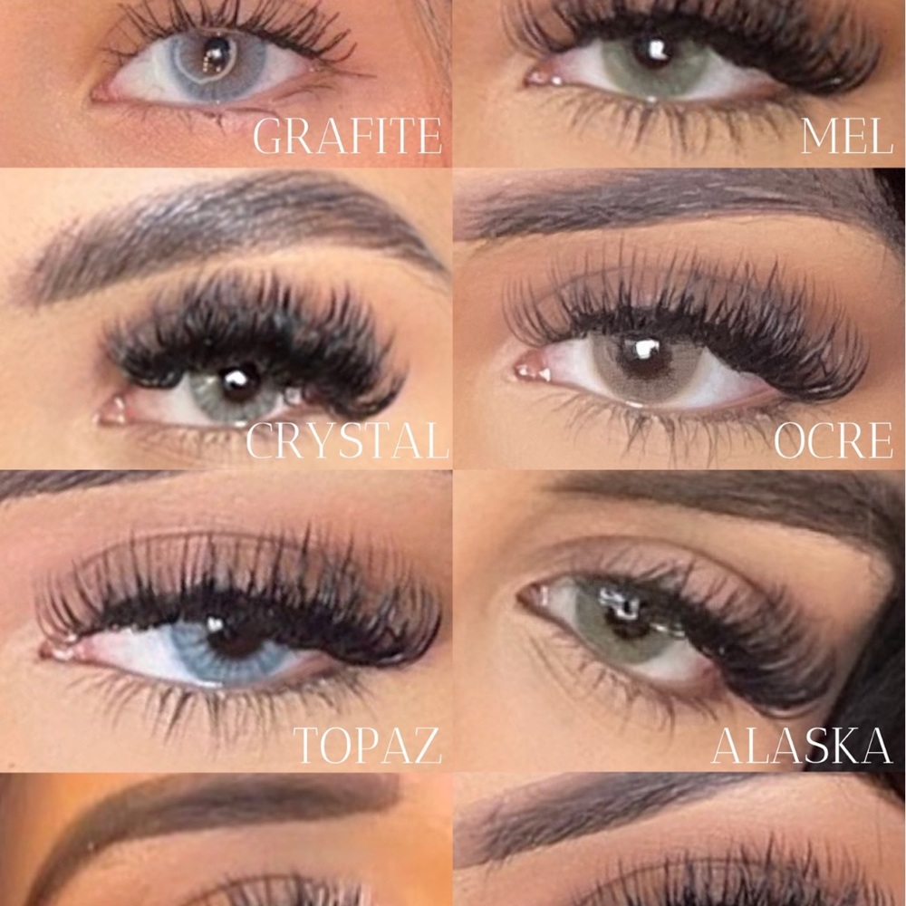 Premium Eyelash Extensions Set - Graphite, Mel, Crystal, Ocre, Topaz, Alaska